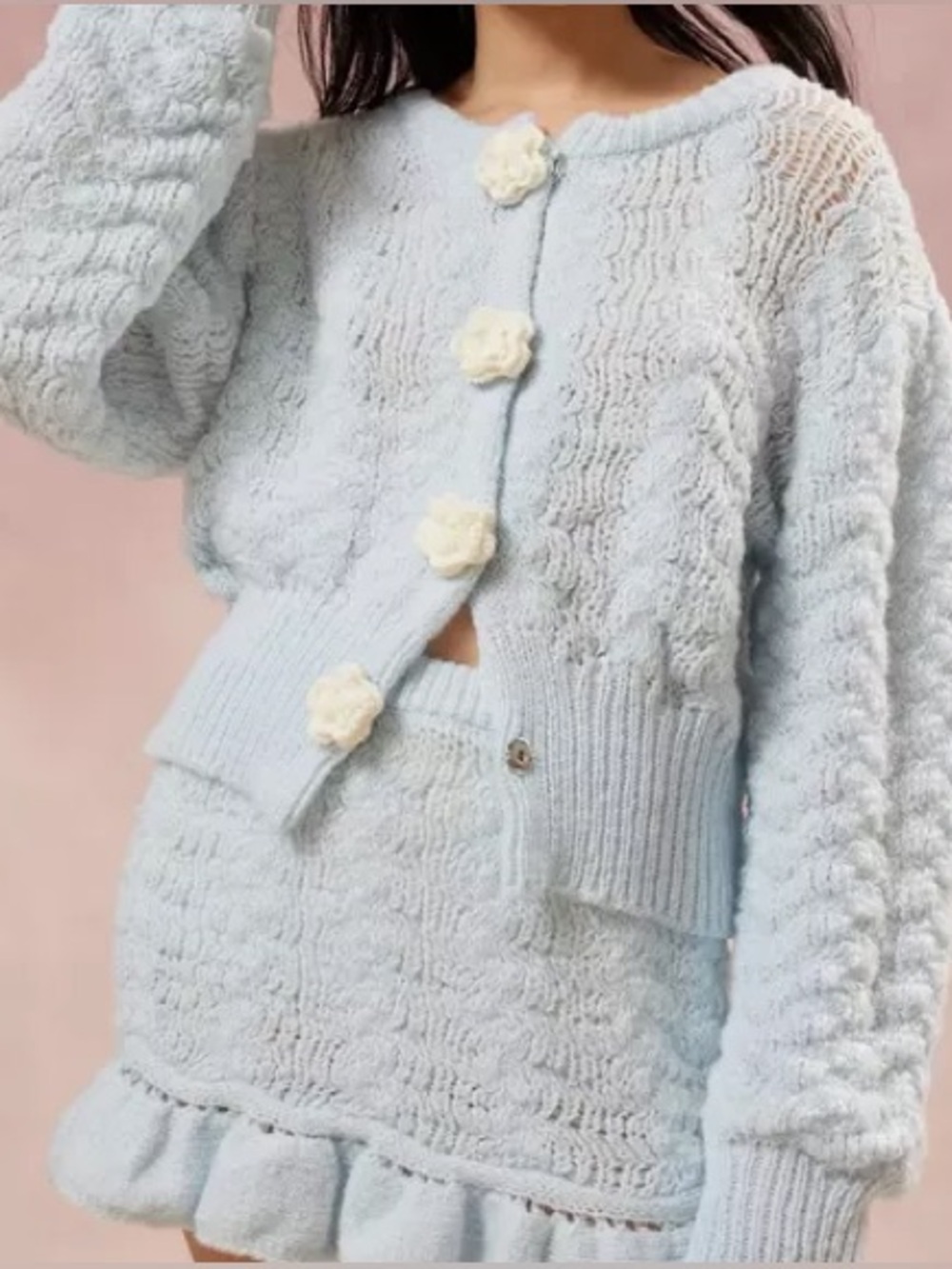 Urban outfitters kimchi blue blossom knit rosette skirt